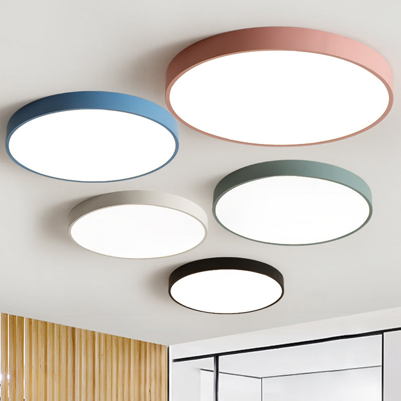 Round Flushmount Lights Macaron Acrylic Ceiling Mounted Fixture for Living Room Clearhalo 'Ceiling Lights' 'Close To Ceiling Lights' 'Close to ceiling' 'Flush mount' Lighting' 2590664