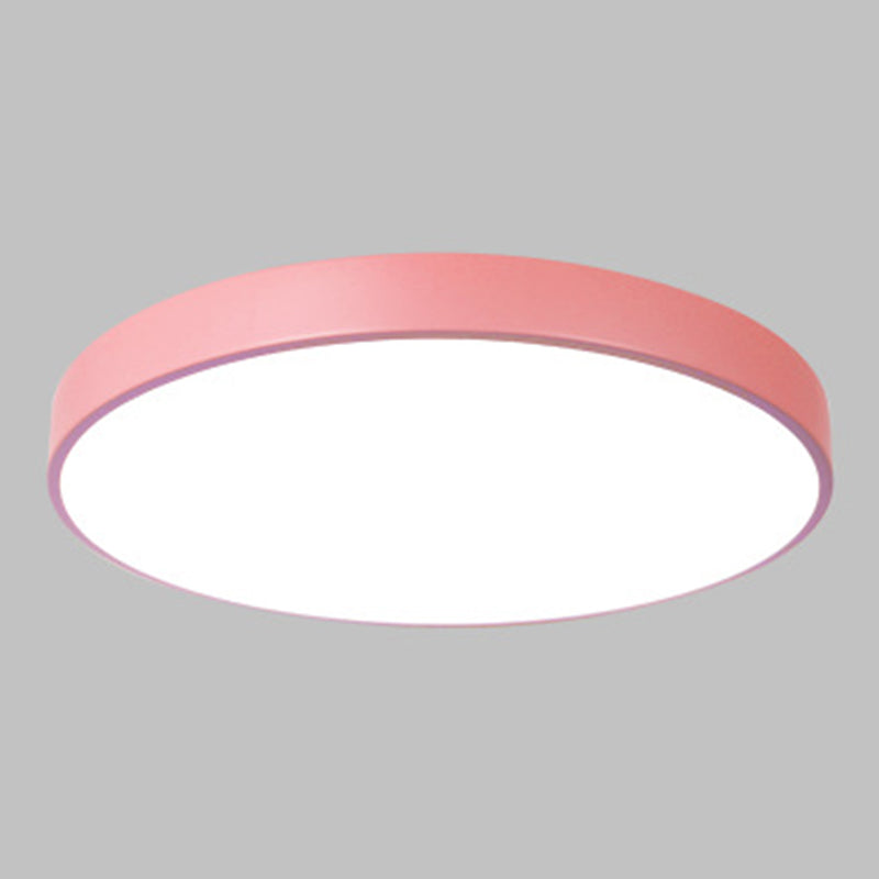 Round Flushmount Lights Macaron Acrylic Ceiling Mounted Fixture for Living Room Pink Clearhalo 'Ceiling Lights' 'Close To Ceiling Lights' 'Close to ceiling' 'Flush mount' Lighting' 2590666