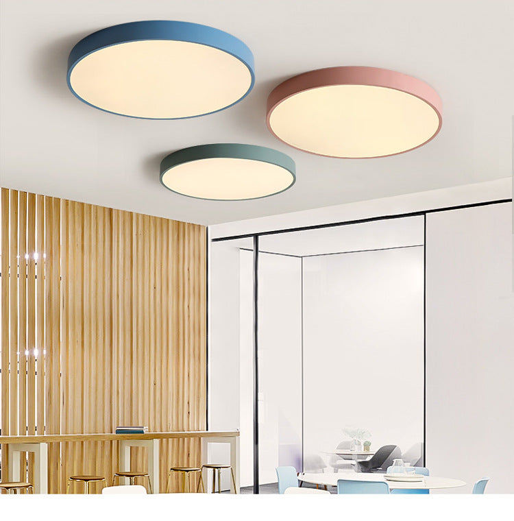 Round Flushmount Lights Macaron Acrylic Ceiling Mounted Fixture for Living Room Clearhalo 'Ceiling Lights' 'Close To Ceiling Lights' 'Close to ceiling' 'Flush mount' Lighting' 2590675