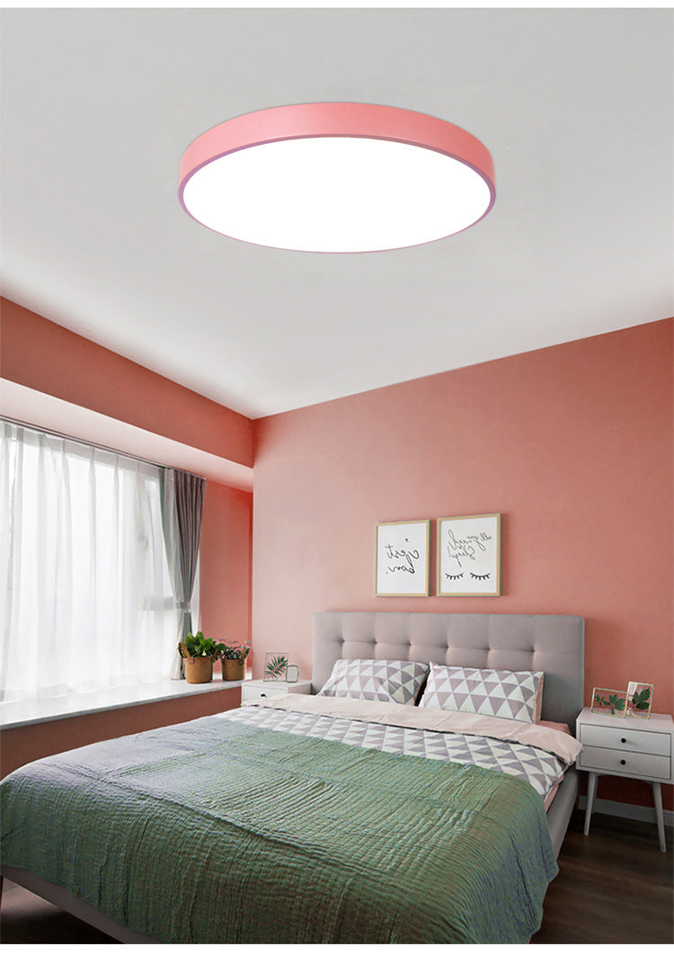 Round Flushmount Lights Macaron Acrylic Ceiling Mounted Fixture for Living Room Clearhalo 'Ceiling Lights' 'Close To Ceiling Lights' 'Close to ceiling' 'Flush mount' Lighting' 2590677