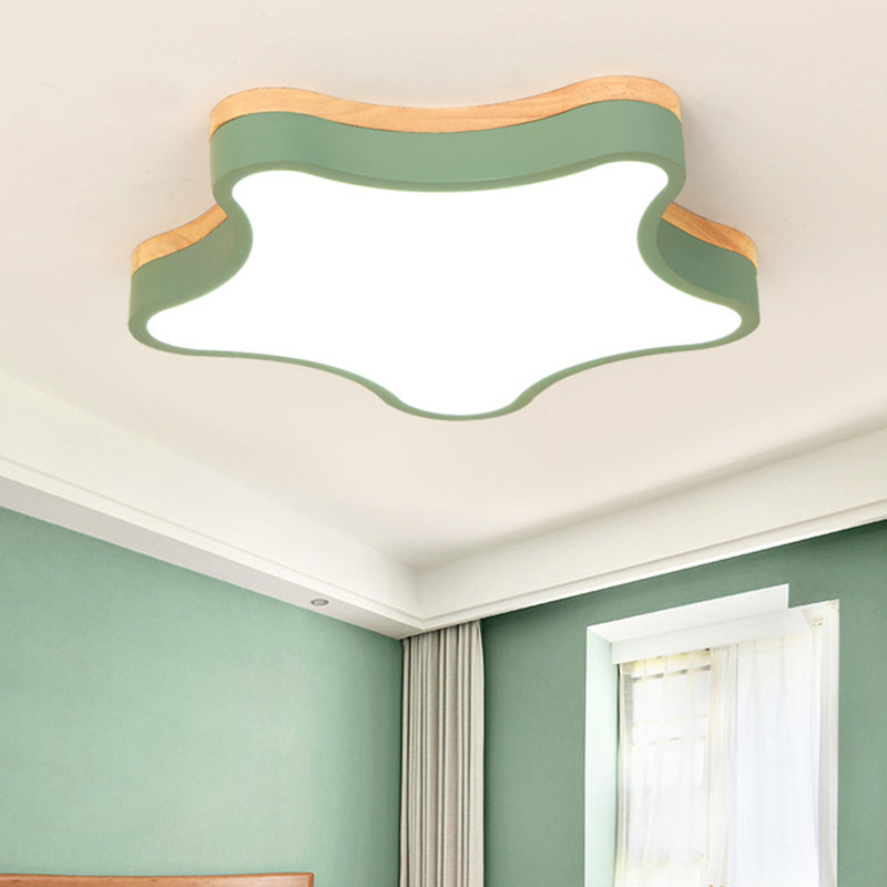Star Shape SFlush Mount Ceiling Light Fixture Ultra-Contemporary Acrylic Ceiling Light Fixtures Green Clearhalo 'Ceiling Lights' 'Close To Ceiling Lights' 'Close to ceiling' 'Flush mount' Lighting' 2590691