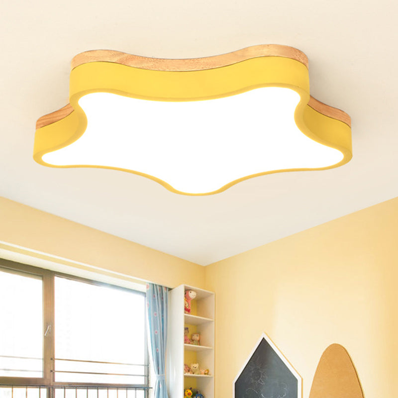 Star Shape SFlush Mount Ceiling Light Fixture Ultra-Contemporary Acrylic Ceiling Light Fixtures Yellow Clearhalo 'Ceiling Lights' 'Close To Ceiling Lights' 'Close to ceiling' 'Flush mount' Lighting' 2590692