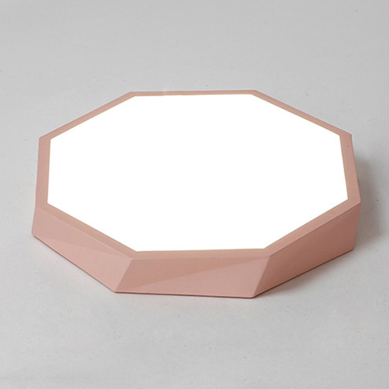 Faceted Flush Mount Ceiling Light Contemporary Acrylic Ceiling Mount Chandelier for Bedroom Pink Clearhalo 'Ceiling Lights' 'Close To Ceiling Lights' 'Close to ceiling' 'Flush mount' Lighting' 2590705