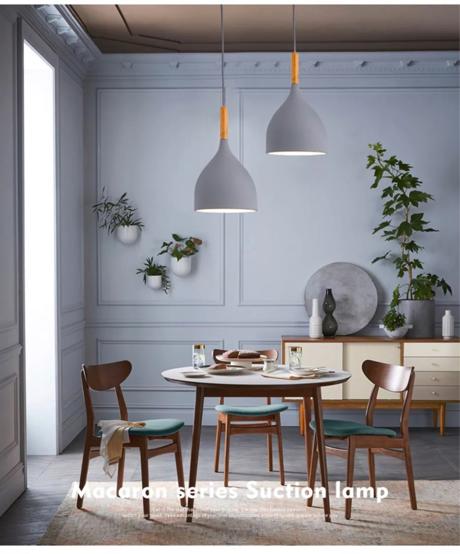 Metal Teardrop Hanging Light Nordic Style 1 Light Restaurant Ceiling Pendant Lamp with Wooden Top Clearhalo 'Ceiling Lights' 'Modern Pendants' 'Modern' 'Pendant Lights' 'Pendants' Lighting' 2590731