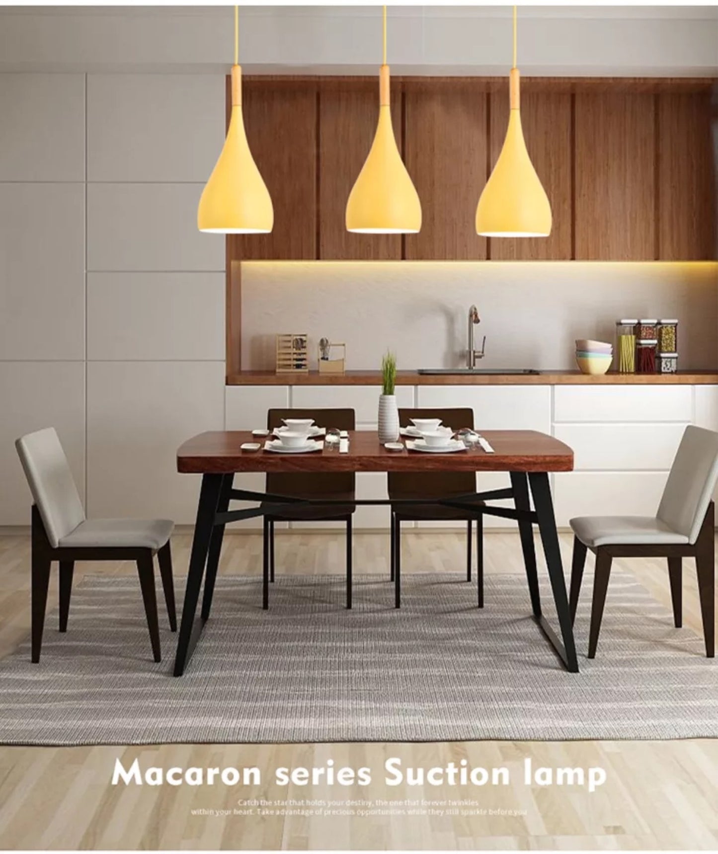 Metal Teardrop Hanging Light Nordic Style 1 Light Restaurant Ceiling Pendant Lamp with Wooden Top Clearhalo 'Ceiling Lights' 'Modern Pendants' 'Modern' 'Pendant Lights' 'Pendants' Lighting' 2590734