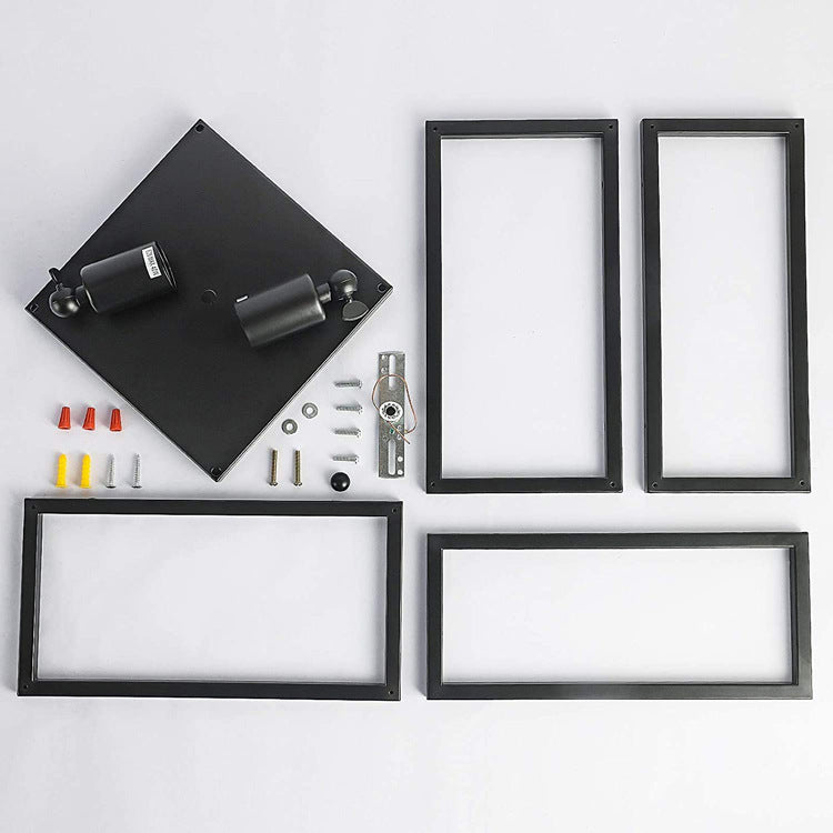 Wrought Iron Retro Industrial Ceiling Light with Iron Frame Lampshade in Black Clearhalo 'Ceiling Lights' 'Close To Ceiling Lights' 'Close to ceiling' 'Flush mount' 'Industrial Flush Mount' Lighting' 2590740