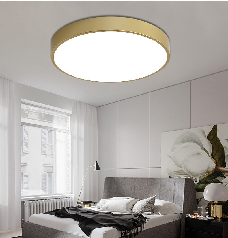 Modern Simple LED Ceiling Light Round Flush Mount Lighting Fixture for Bedroom Gold Clearhalo 'Ceiling Lights' 'Close To Ceiling Lights' 'Close to ceiling' 'Flush mount' Lighting' 2590741