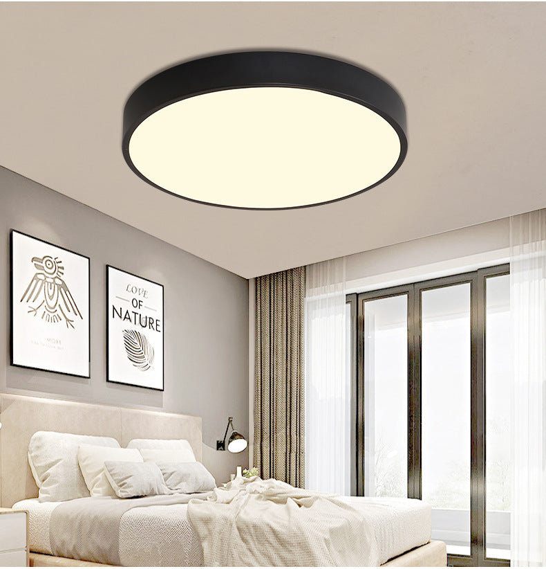Modern Simple LED Ceiling Light Round Flush Mount Lighting Fixture for Bedroom Black Clearhalo 'Ceiling Lights' 'Close To Ceiling Lights' 'Close to ceiling' 'Flush mount' Lighting' 2590742