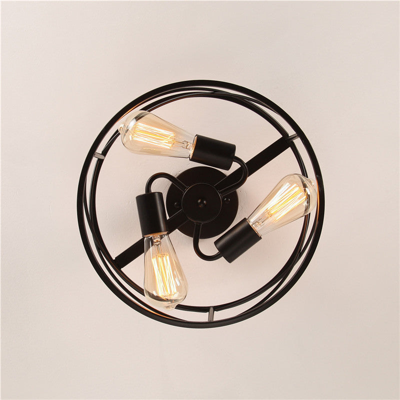 Trellis Cage Flush Mount Ceiling Light Retro Industrial Style Metal Ceiling Flush Mount for Living Room Clearhalo 'Ceiling Lights' 'Close To Ceiling Lights' 'Close to ceiling' 'Semi-flushmount' Lighting' 2590882