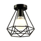 Cage Diamond Semi Flush Light Fixtures Retro Industrial Style Metal Ceiling Mount Light Fixture for Restaurant Clearhalo 'Ceiling Lights' 'Close To Ceiling Lights' 'Close to ceiling' 'Semi-flushmount' Lighting' 2590896