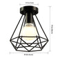 Cage Diamond Semi Flush Light Fixtures Retro Industrial Style Metal Ceiling Mount Light Fixture for Restaurant Clearhalo 'Ceiling Lights' 'Close To Ceiling Lights' 'Close to ceiling' 'Semi-flushmount' Lighting' 2590900