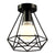 Cage Diamond Semi Flush Light Fixtures Retro Industrial Style Metal Ceiling Mount Light Fixture for Restaurant Black Clearhalo 'Ceiling Lights' 'Close To Ceiling Lights' 'Close to ceiling' 'Semi-flushmount' Lighting' 2590901