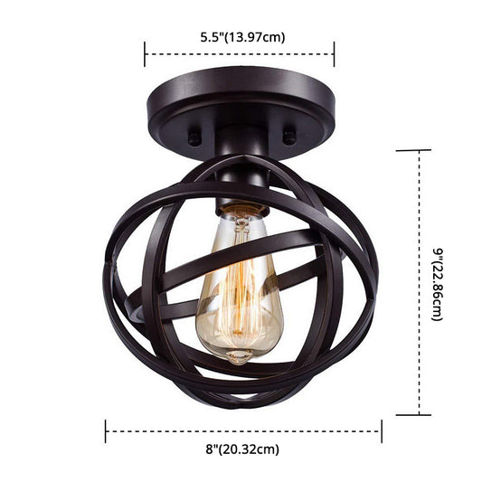Atom Flush Mount Ceiling Light Retro Industrial Style 1 Light Metal Ceiling Light Fixtures for Restaurant Clearhalo 'Ceiling Lights' 'Close To Ceiling Lights' 'Close to ceiling' 'Semi-flushmount' Lighting' 2590917
