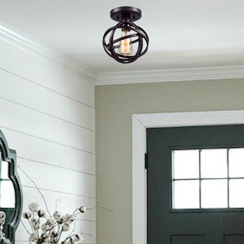 Atom Flush Mount Ceiling Light Retro Industrial Style 1 Light Metal Ceiling Light Fixtures for Restaurant Clearhalo 'Ceiling Lights' 'Close To Ceiling Lights' 'Close to ceiling' 'Semi-flushmount' Lighting' 2590918