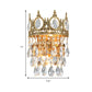 Traditional Round Wall Mounted Lighting with Clear Crystal Prisms 2 Bulbs Wall Light Fixture in Aged Brass Clearhalo 'Modern wall lights' 'Modern' 'Wall Lamps & Sconces' 'Wall Lights' Lighting' 259120