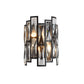 Half Cylinder Wall Lamp Clear Crystal Block 2 Lights Contemporary Wall Mount Lamp in Black Clearhalo 'Modern wall lights' 'Modern' 'Wall Lamps & Sconces' 'Wall Lights' Lighting' 259125