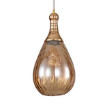 Vintage Teardrop Pendant Lighting 1 Bulb Height Adjustable Amber/Clear/Smoke Water Glass Shade Hanging Ceiling Light Clearhalo 'Ceiling Lights' 'Glass shade' 'Glass' 'Industrial Pendants' 'Industrial' 'Middle Century Pendants' 'Pendant Lights' 'Pendants' 'Tiffany' Lighting' 259158