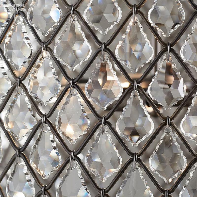 Metal Drum Semi Flush Light with Crystal Decoration Contemporary 3/5 Lights 13"/19.5" W Indoor Ceiling Lighting in Black Clearhalo 'Ceiling Lights' 'Close To Ceiling Lights' 'Close to ceiling' 'Flush mount' 'Industrial Flush Mount' Lighting' 259191