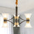 White Ribbed Glass Flared Suspension Pendant 6/12/16 Lights Modern Black and Gold Ceiling Chandelier 6 Black-Gold Clearhalo 'Ceiling Lights' 'Chandeliers' 'Close To Ceiling Lights' 'Glass shade' 'Glass' Lighting' 259202