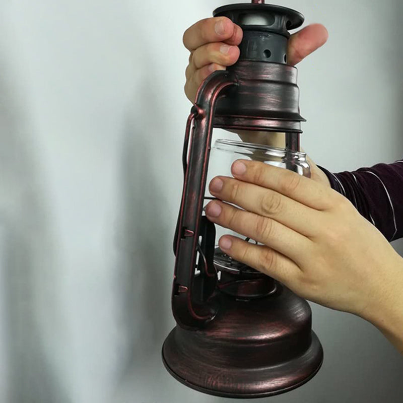 Metal Rust Finish Pendant Light Fixture Kerosene Lamp Shaped 1-Light Nautical Style Hanging Light Clearhalo 'Art Deco Pendants' 'Cast Iron' 'Ceiling Lights' 'Ceramic' 'Crystal' 'Industrial Pendants' 'Industrial' 'Metal' 'Middle Century Pendants' 'Pendant Lights' 'Pendants' 'Tiffany' Lighting' 2592820