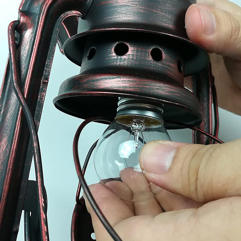 Metal Rust Finish Pendant Light Fixture Kerosene Lamp Shaped 1-Light Nautical Style Hanging Light Clearhalo 'Art Deco Pendants' 'Cast Iron' 'Ceiling Lights' 'Ceramic' 'Crystal' 'Industrial Pendants' 'Industrial' 'Metal' 'Middle Century Pendants' 'Pendant Lights' 'Pendants' 'Tiffany' Lighting' 2592822