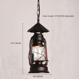 Metal Rust Finish Pendant Light Fixture Kerosene Lamp Shaped 1-Light Nautical Style Hanging Light Clearhalo 'Art Deco Pendants' 'Cast Iron' 'Ceiling Lights' 'Ceramic' 'Crystal' 'Industrial Pendants' 'Industrial' 'Metal' 'Middle Century Pendants' 'Pendant Lights' 'Pendants' 'Tiffany' Lighting' 2592823