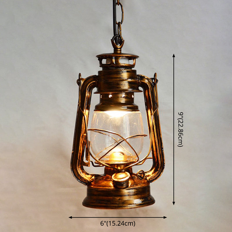 1-Light Oil Lamp Pendant Light Nautical Clear Glass Ceiling Hang Lamp for Dining Room Clearhalo 'Art Deco Pendants' 'Black' 'Cast Iron' 'Ceiling Lights' 'Ceramic' 'Crystal' 'Industrial Pendants' 'Industrial' 'Metal' 'Middle Century Pendants' 'Pendant Lights' 'Pendants' 'Rustic Pendants' 'Tiffany' Lighting' 2592841