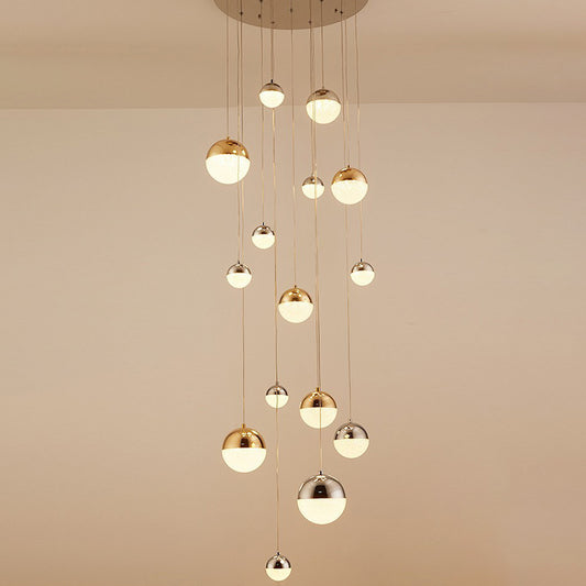 Silver-Gold Globe Multi Pendant Light Minimalist 15-Head Acrylic Bubbles Hanging Light Fixture Clearhalo 'Ceiling Lights' 'Modern Pendants' 'Modern' 'Pendant Lights' 'Pendants' Lighting' 2592880