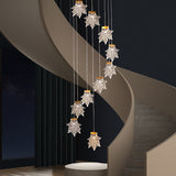 Maple Leaves Cluster Pendant Simplicity Acrylic Gold LED Suspension Lamp for Stairs Clearhalo 'Ceiling Lights' 'Modern Pendants' 'Modern' 'Pendant Lights' 'Pendants' Lighting' 2592886