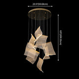 Creative Minimalist LED Ceiling Light Brass Finish Paper Sheet Inspired Multi-Light Pendant with Acrylic Shade Clearhalo 'Ceiling Lights' 'Modern Pendants' 'Modern' 'Pendant Lights' 'Pendants' Lighting' 2592925