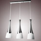 Silver Funnel Shaped Hanging Light Fixture Modern Style White Glass Multi Pendant for Diner 3 Silver Clearhalo 'Ceiling Lights' 'Modern Pendants' 'Modern' 'Pendant Lights' 'Pendants' Lighting' 2592949