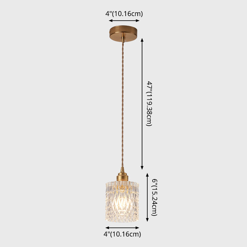 Modern Style Small Pendant Lamp Clear Glass Single-Bulb Bedside Pendulum Light in Brass Clearhalo 'Ceiling Lights' 'Modern Pendants' 'Modern' 'Pendant Lights' 'Pendants' Lighting' 2592966