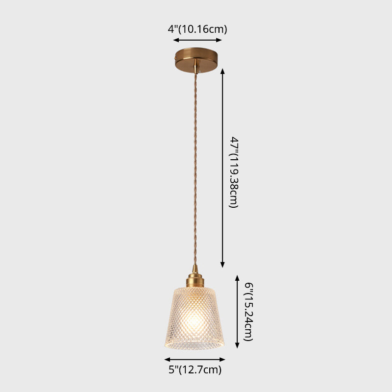 Modern Style Small Pendant Lamp Clear Glass Single-Bulb Bedside Pendulum Light in Brass Clearhalo 'Ceiling Lights' 'Modern Pendants' 'Modern' 'Pendant Lights' 'Pendants' Lighting' 2592968