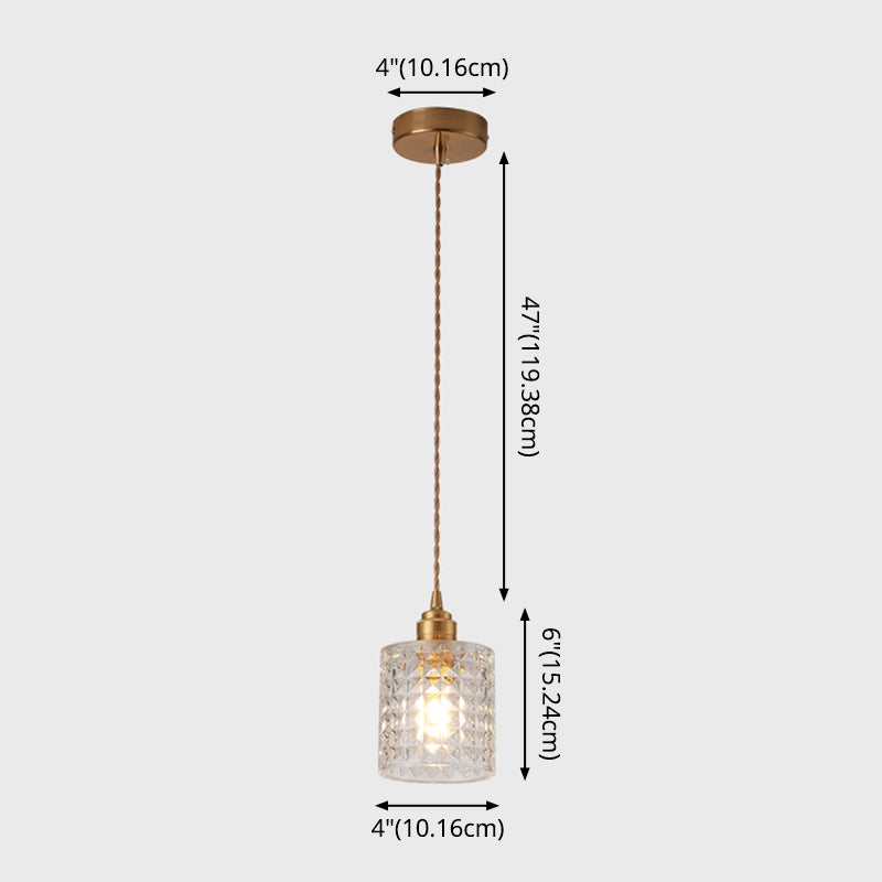 Modern Style Small Pendant Lamp Clear Glass Single-Bulb Bedside Pendulum Light in Brass Clearhalo 'Ceiling Lights' 'Modern Pendants' 'Modern' 'Pendant Lights' 'Pendants' Lighting' 2592972