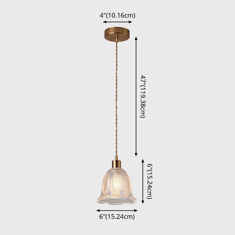 Modern Style Small Pendant Lamp Clear Glass Single-Bulb Bedside Pendulum Light in Brass Clearhalo 'Ceiling Lights' 'Modern Pendants' 'Modern' 'Pendant Lights' 'Pendants' Lighting' 2592974