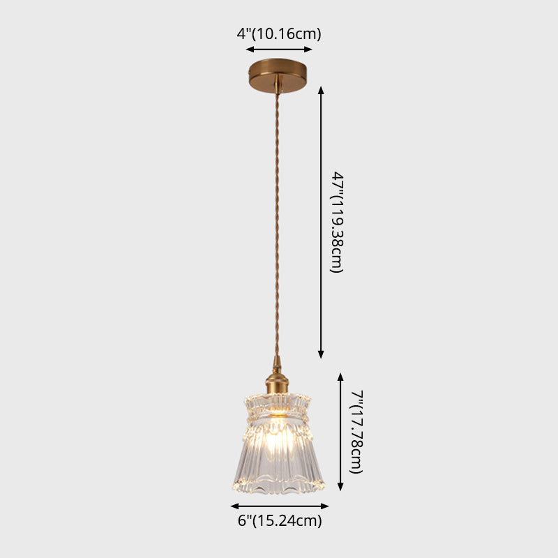 Modern Style Small Pendant Lamp Clear Glass Single-Bulb Bedside Pendulum Light in Brass Clearhalo 'Ceiling Lights' 'Modern Pendants' 'Modern' 'Pendant Lights' 'Pendants' Lighting' 2592975