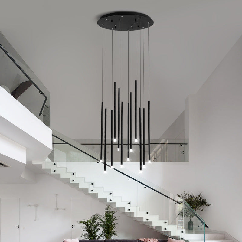LED Sticks Pendant Lighting Minimalistic Metal Staircase Ceiling Suspension Lamp with Acrylic Shade Clearhalo 'Ceiling Lights' 'Modern Pendants' 'Modern' 'Pendant Lights' 'Pendants' Lighting' 2592984