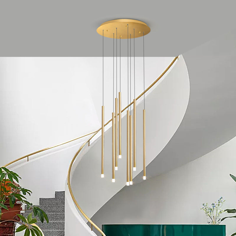 LED Sticks Pendant Lighting Minimalistic Metal Staircase Ceiling Suspension Lamp with Acrylic Shade Clearhalo 'Ceiling Lights' 'Modern Pendants' 'Modern' 'Pendant Lights' 'Pendants' Lighting' 2592986