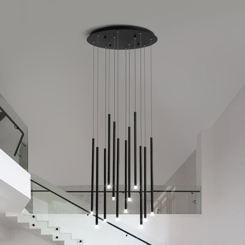 LED Sticks Pendant Lighting Minimalistic Metal Staircase Ceiling Suspension Lamp with Acrylic Shade Clearhalo 'Ceiling Lights' 'Modern Pendants' 'Modern' 'Pendant Lights' 'Pendants' Lighting' 2592989