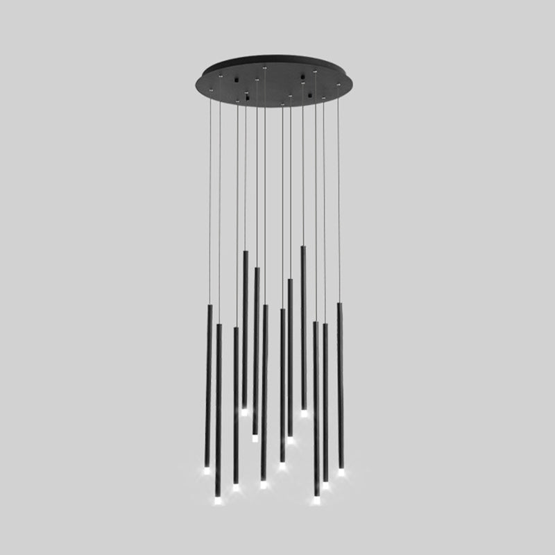LED Sticks Pendant Lighting Minimalistic Metal Staircase Ceiling Suspension Lamp with Acrylic Shade Clearhalo 'Ceiling Lights' 'Modern Pendants' 'Modern' 'Pendant Lights' 'Pendants' Lighting' 2592990