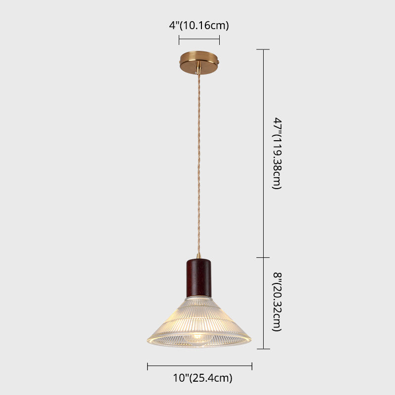Ribbed Glass Shade Hanging Lamp Simple Style Single-Bulb Pendant Light Fixture for Bedroom Clearhalo 'Ceiling Lights' 'Modern Pendants' 'Modern' 'Pendant Lights' 'Pendants' Lighting' 2593007