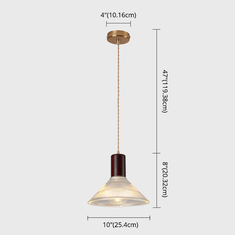 Ribbed Glass Shade Hanging Lamp Simple Style Single-Bulb Pendant Light Fixture for Bedroom Clearhalo 'Ceiling Lights' 'Modern Pendants' 'Modern' 'Pendant Lights' 'Pendants' Lighting' 2593007