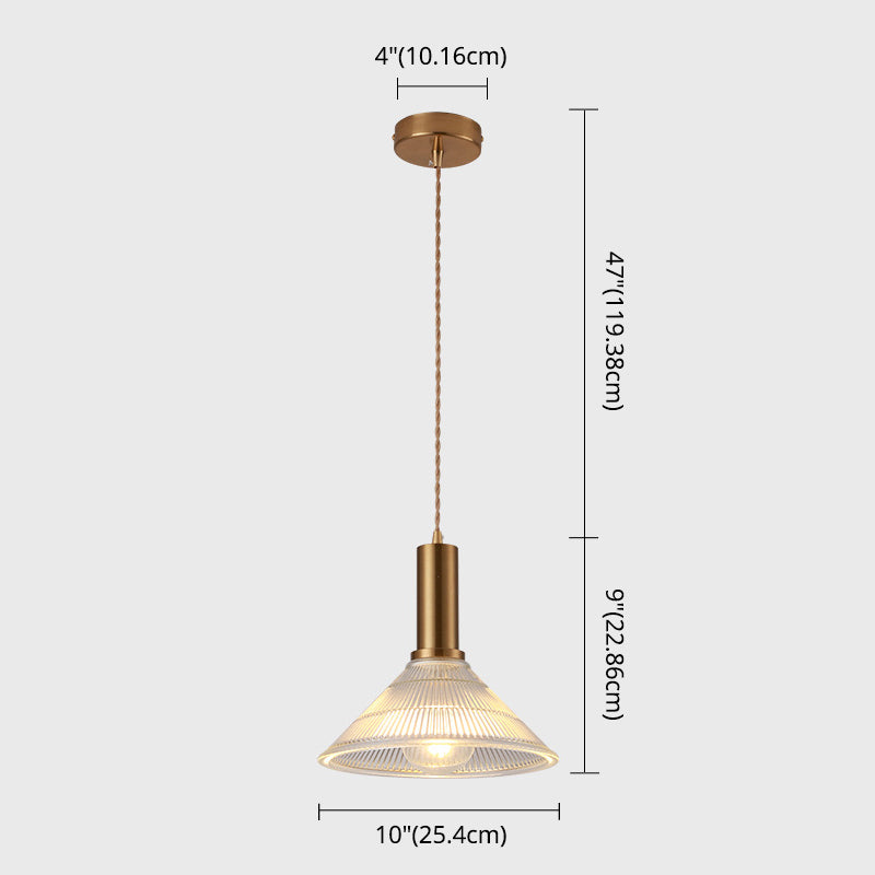 Ribbed Glass Shade Hanging Lamp Simple Style Single-Bulb Pendant Light Fixture for Bedroom Clearhalo 'Ceiling Lights' 'Modern Pendants' 'Modern' 'Pendant Lights' 'Pendants' Lighting' 2593010