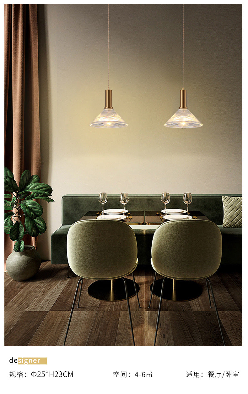 Ribbed Glass Shade Hanging Lamp Simple Style Single-Bulb Pendant Light Fixture for Bedroom Clearhalo 'Ceiling Lights' 'Modern Pendants' 'Modern' 'Pendant Lights' 'Pendants' Lighting' 2593012