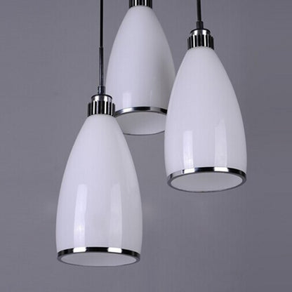 Satin Opal Glass Cluster Bell Pendant Minimalist 3-Light Chrome Suspension Light for Dining Room Chrome Round Clearhalo 'Ceiling Lights' 'Modern Pendants' 'Modern' 'Pendant Lights' 'Pendants' Lighting' 2593014