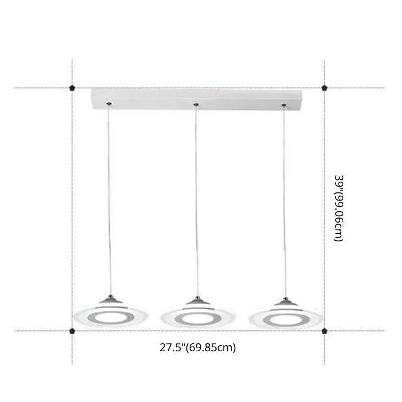 LED Circles Suspension Lighting Minimalist Acrylic Stairs Diner Multi-Light Pendant in White Clearhalo 'Ceiling Lights' 'Modern Pendants' 'Modern' 'Pendant Lights' 'Pendants' Lighting' 2593034