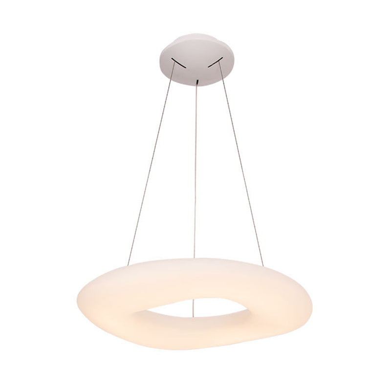 White Loop Hanging Light Fixture Minimalist LED Acrylic Suspension Lamp for Dining Room Clearhalo 'Ceiling Lights' 'Modern Pendants' 'Modern' 'Pendant Lights' 'Pendants' Lighting' 2593073