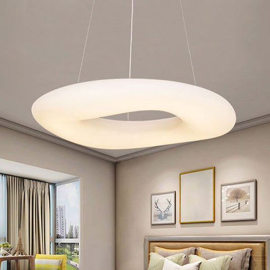 White Loop Hanging Light Fixture Minimalist LED Acrylic Suspension Lamp for Dining Room Clearhalo 'Ceiling Lights' 'Modern Pendants' 'Modern' 'Pendant Lights' 'Pendants' Lighting' 2593075