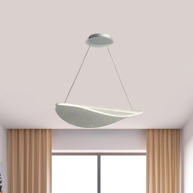 Acrylic Leaf Shaped Pendant Light Simplicity White LED Suspension Lighting for Bedroom White 12" Clearhalo 'Ceiling Lights' 'Modern Pendants' 'Modern' 'Pendant Lights' 'Pendants' Lighting' 2593080