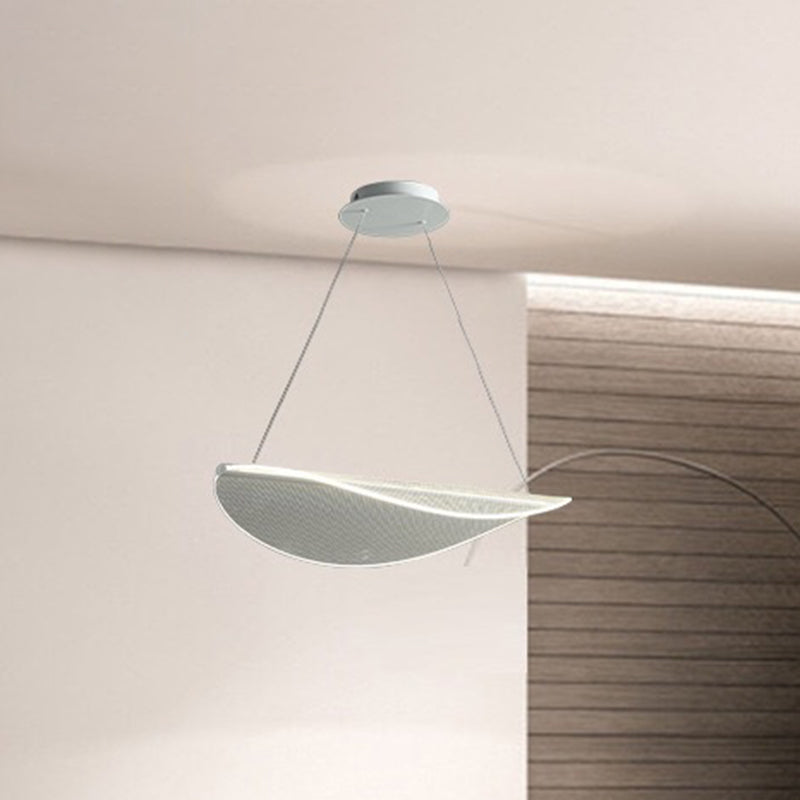 Acrylic Leaf Shaped Pendant Light Simplicity White LED Suspension Lighting for Bedroom White 19.5" Clearhalo 'Ceiling Lights' 'Modern Pendants' 'Modern' 'Pendant Lights' 'Pendants' Lighting' 2593081